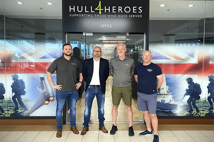 4 men photographed with Hull for Heroes dedicated charity
