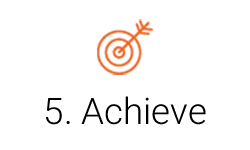 Achieve Icon - Orange Bullseye with The Word Achieve Underneath
